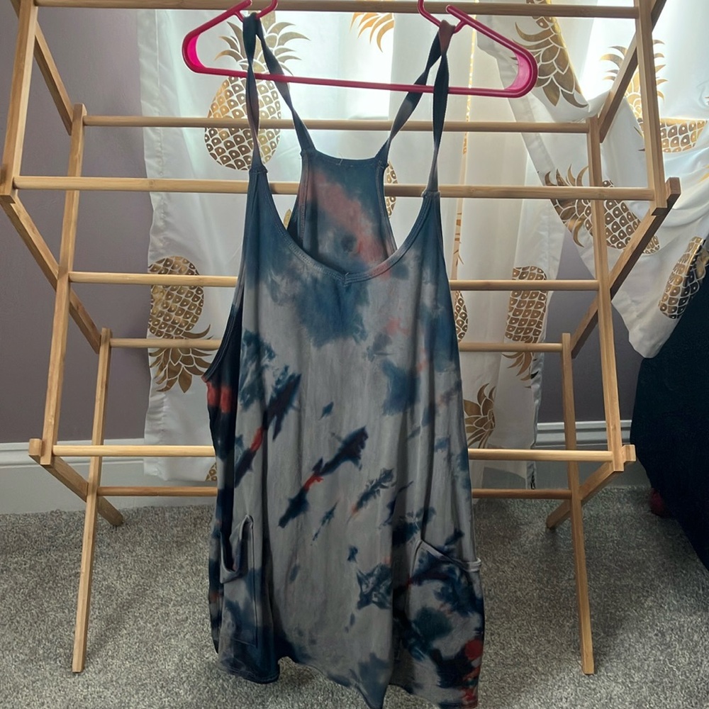 Free People Hot Shot Mini Dress in 🔥 Custom Tie Dye 🔥